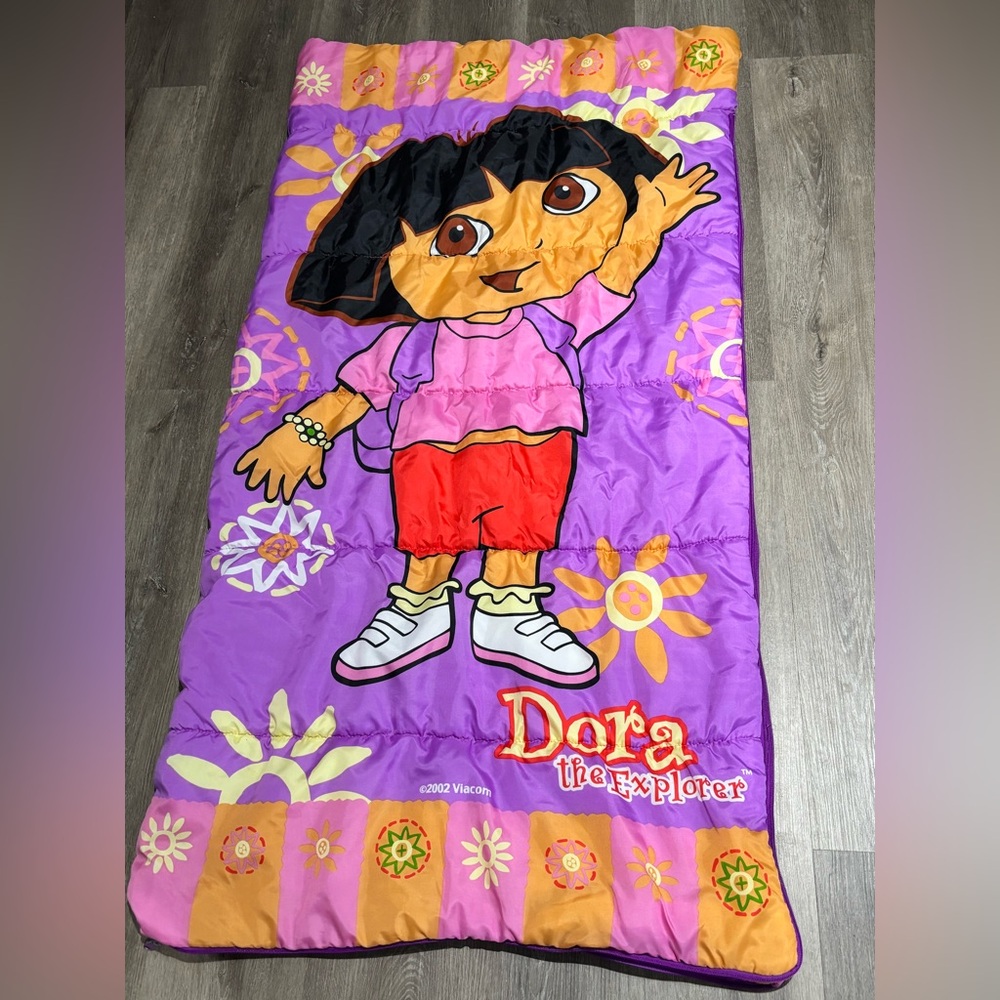 Vintage Dora The Explorer 2002 Viacom Children’s Sleeping Bag Y2K Purple 54”30”